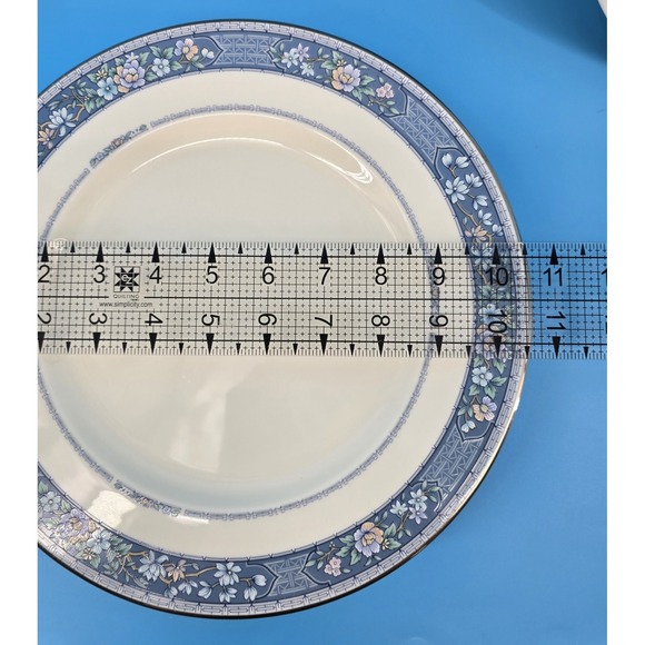 Vtg Noritake‎ Randolph Dinner Plates 10.5" Set of 4 Bone China Japan 9721 Blue - Picture 4 of 7